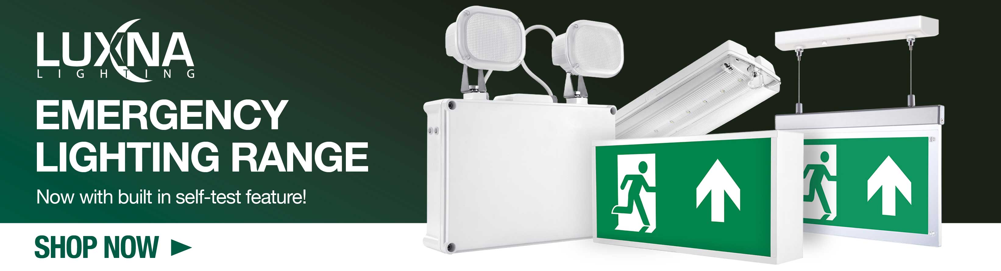 Luxna Emergency Lighting Range with Self Test